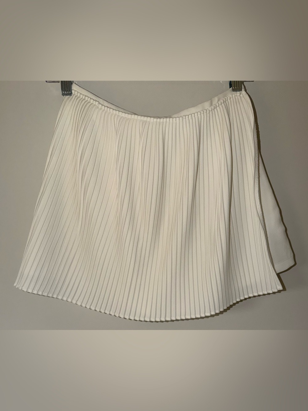 Stylenanda 3CE Boutique Pleated Wrap Skort Size Small Cream Ivory Pockets Zipper - Picture 11 of 12